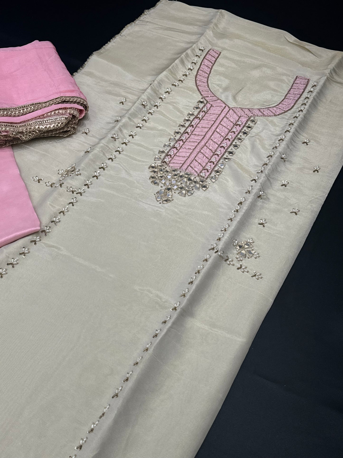 Preeti Shimmer Handwork Unstitched Suit