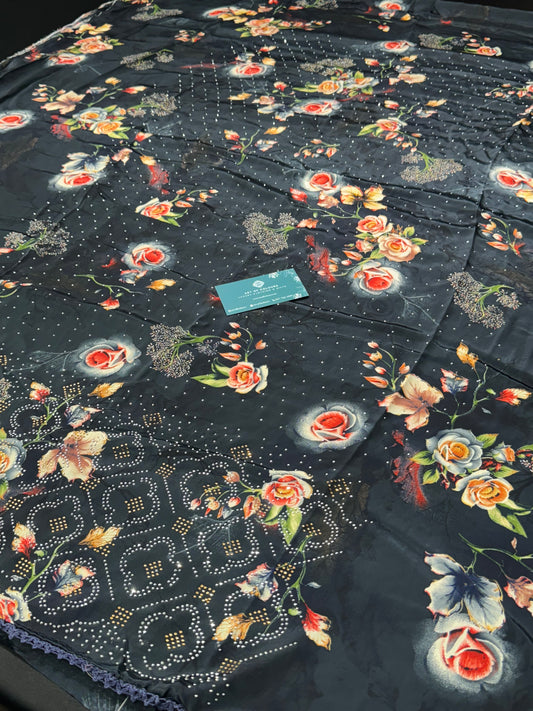 Chill Mill Tara Navy Unstitched Suit