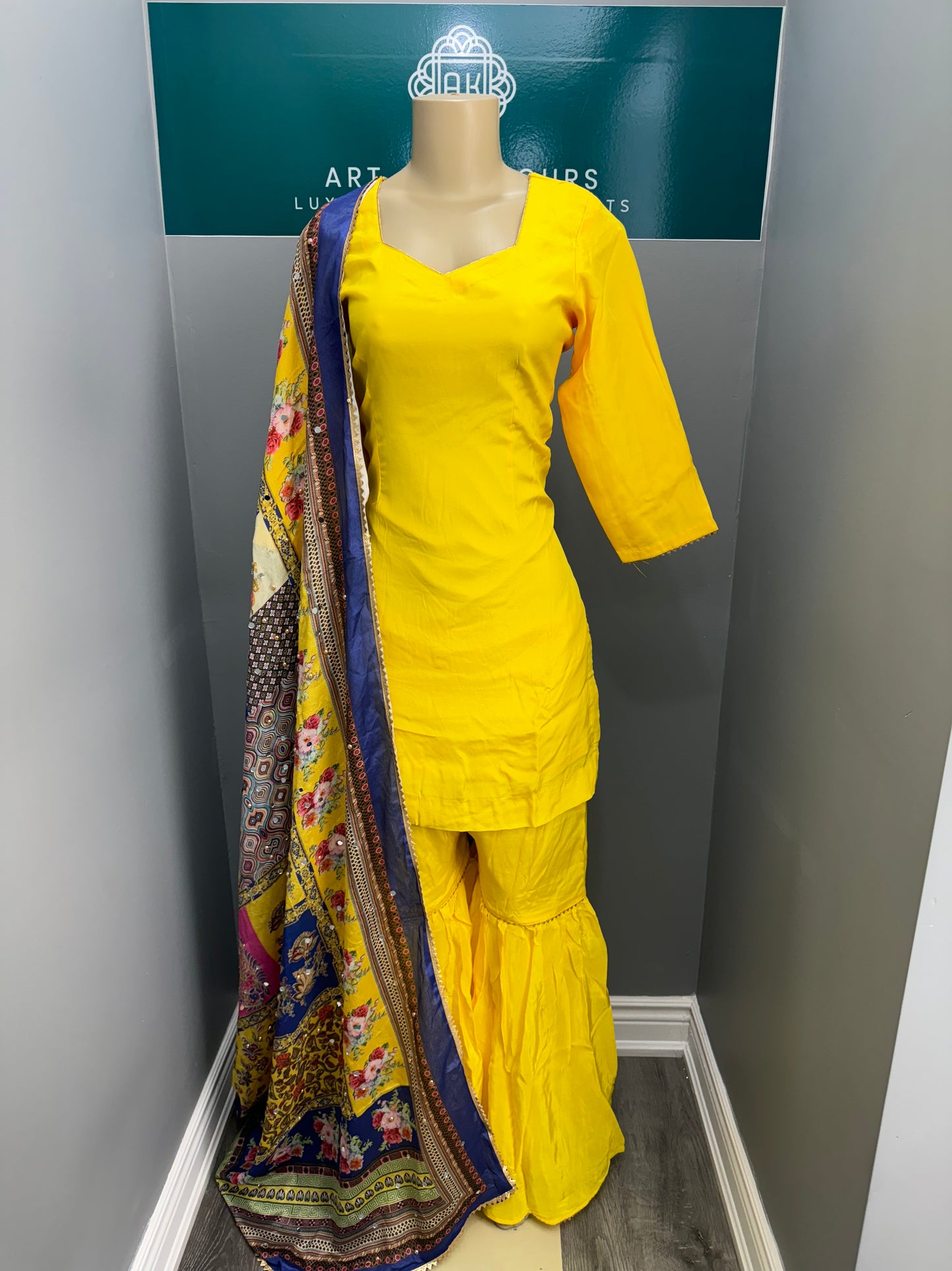 Crepe Plain Gharara Suit