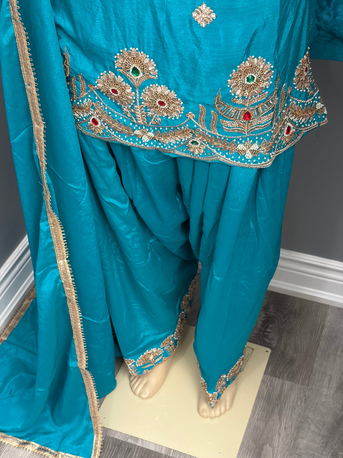 Turquoise Jewel Handwork Salwar Suit AK6974-2526