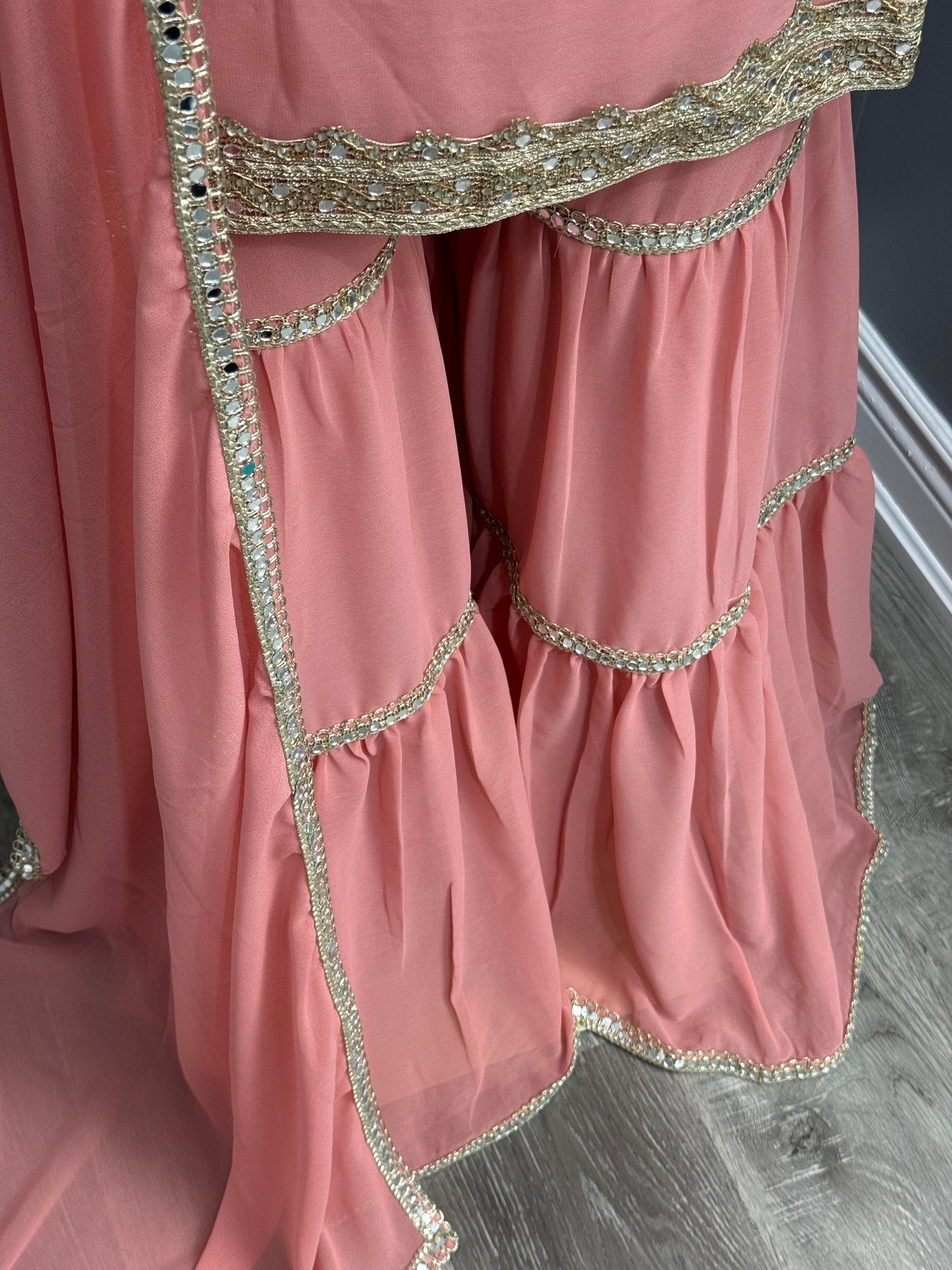 Plain Peaches Readymade Gharara Suit
