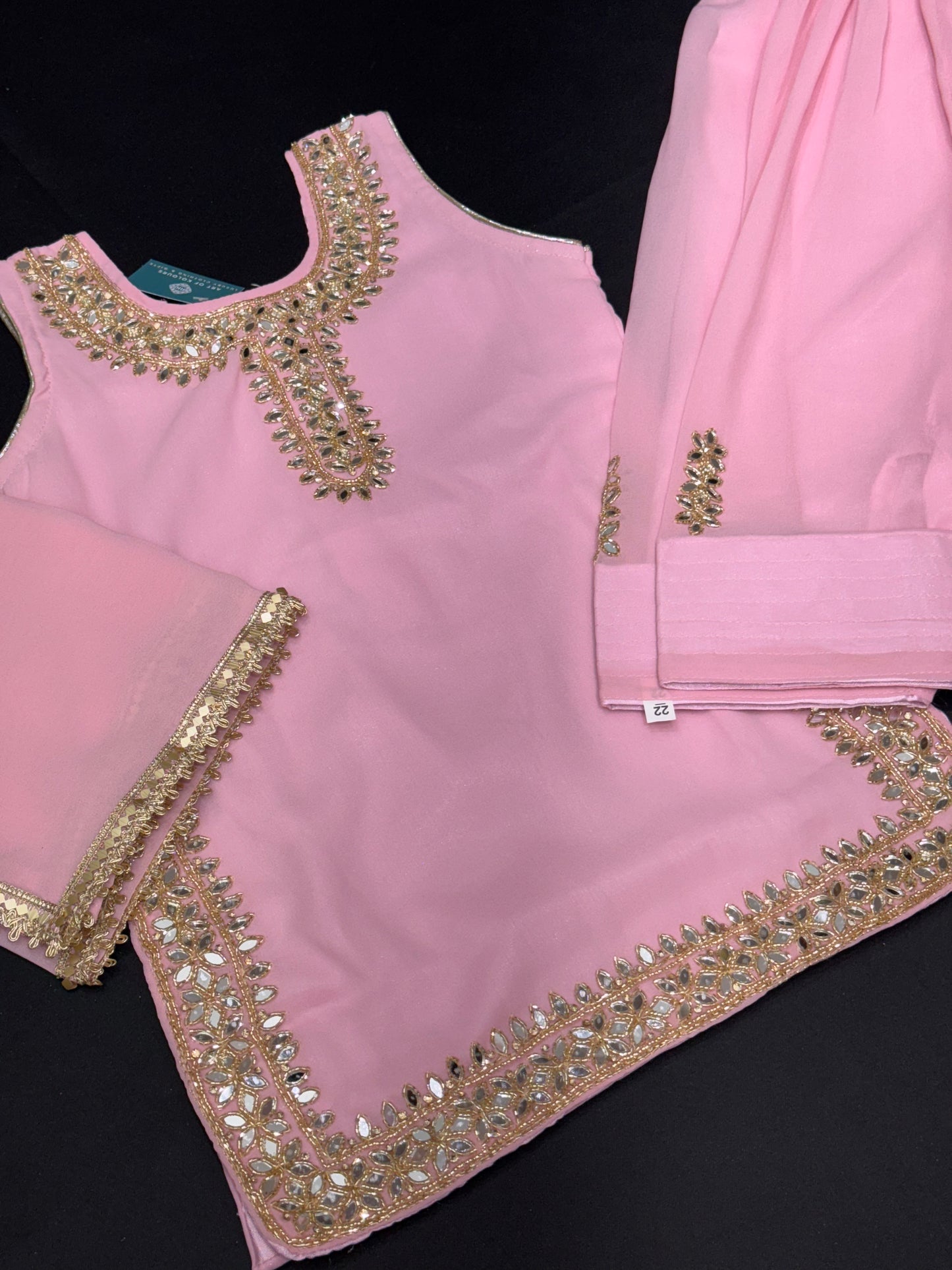 Pooja Kids Handwork Salwar Suit-Pink