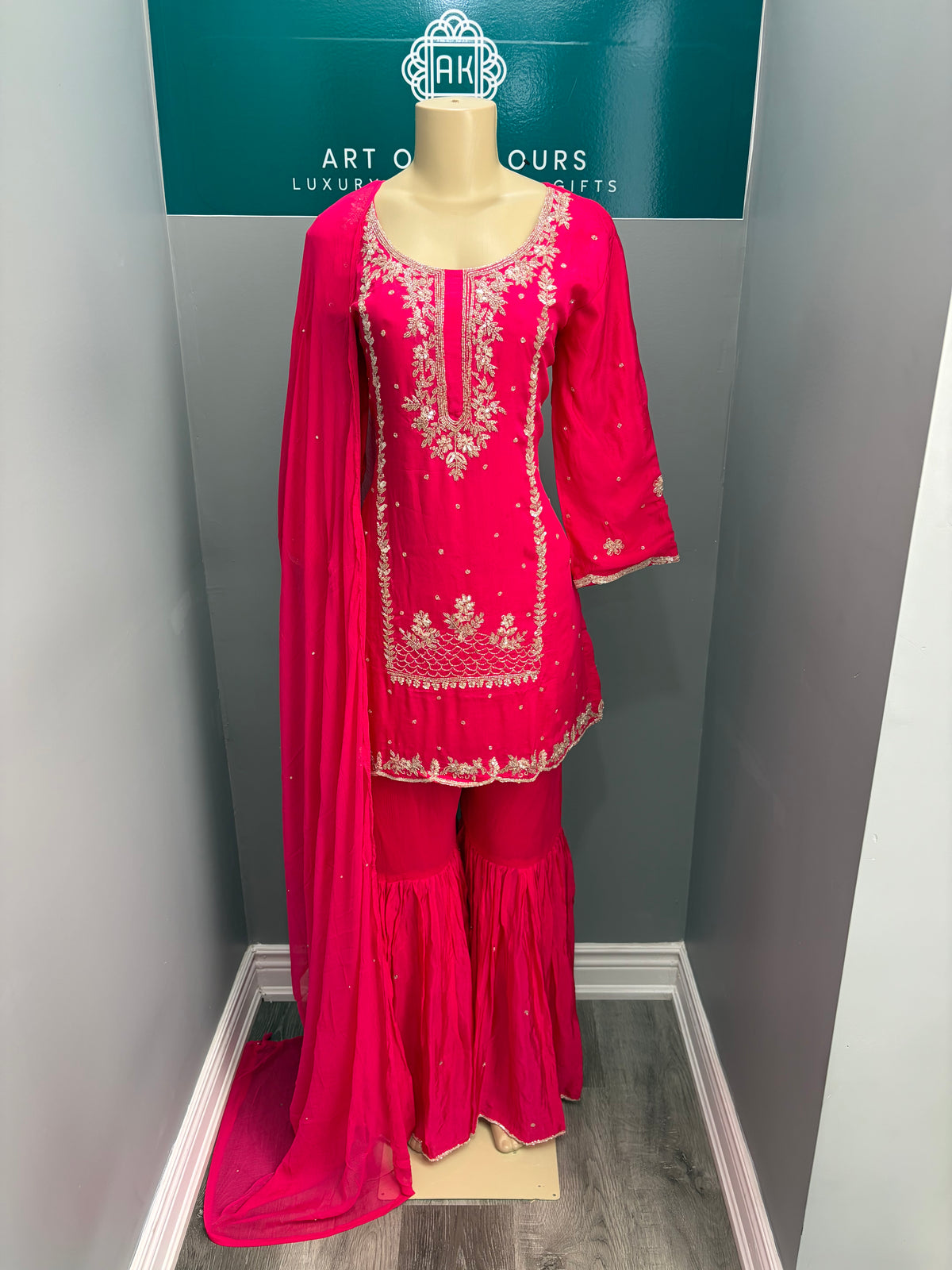 Pure Chinon Handwork Gharara Suit AK6162-0626