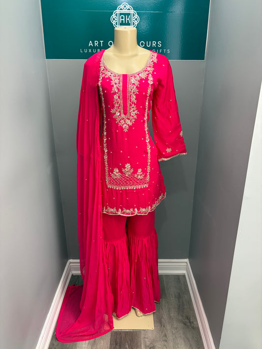 Pure Chinon Handwork Gharara Suit AK6162-0626