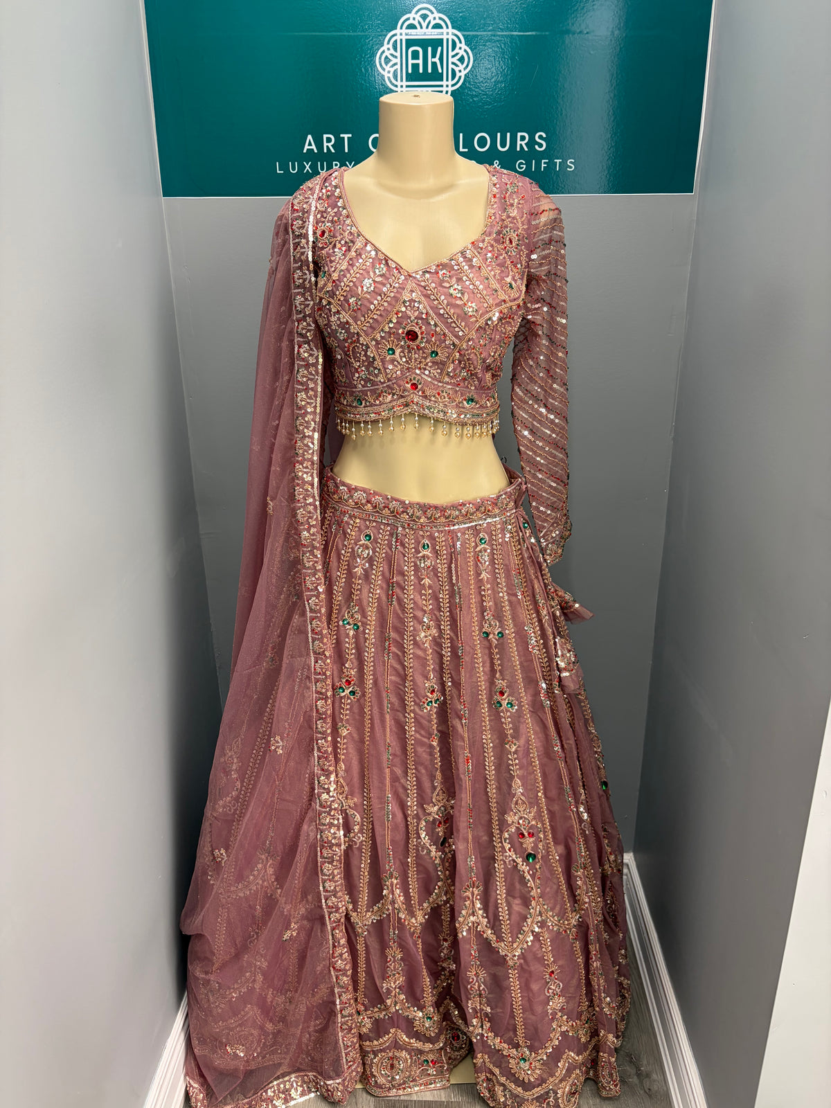 Lavender Jewel Beaded Lehenga- AK6974-3726