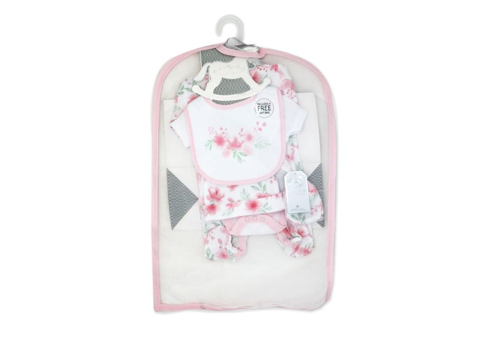 Girls 5 Piece Mesh Bag Set: Soft Floral
