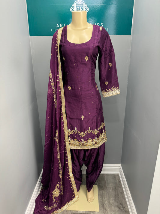 Handwork Salwar Suit- Wine