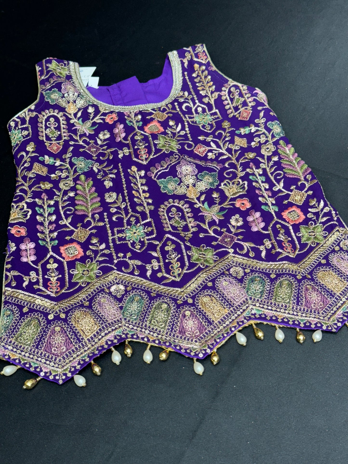 Navreet Kids Gharara Suit- Purple