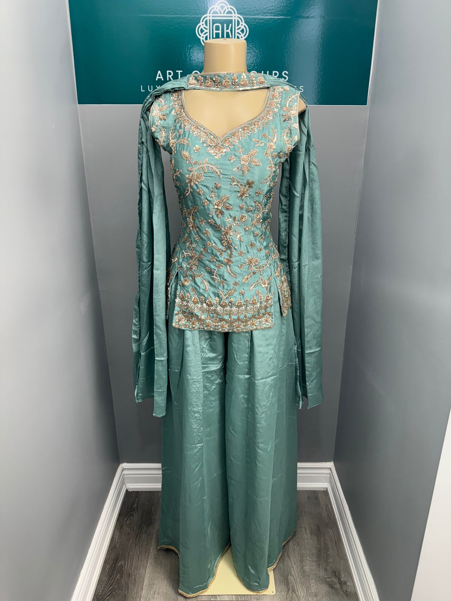Readymade Short Kurti Sharara Suit- AK5758-1226