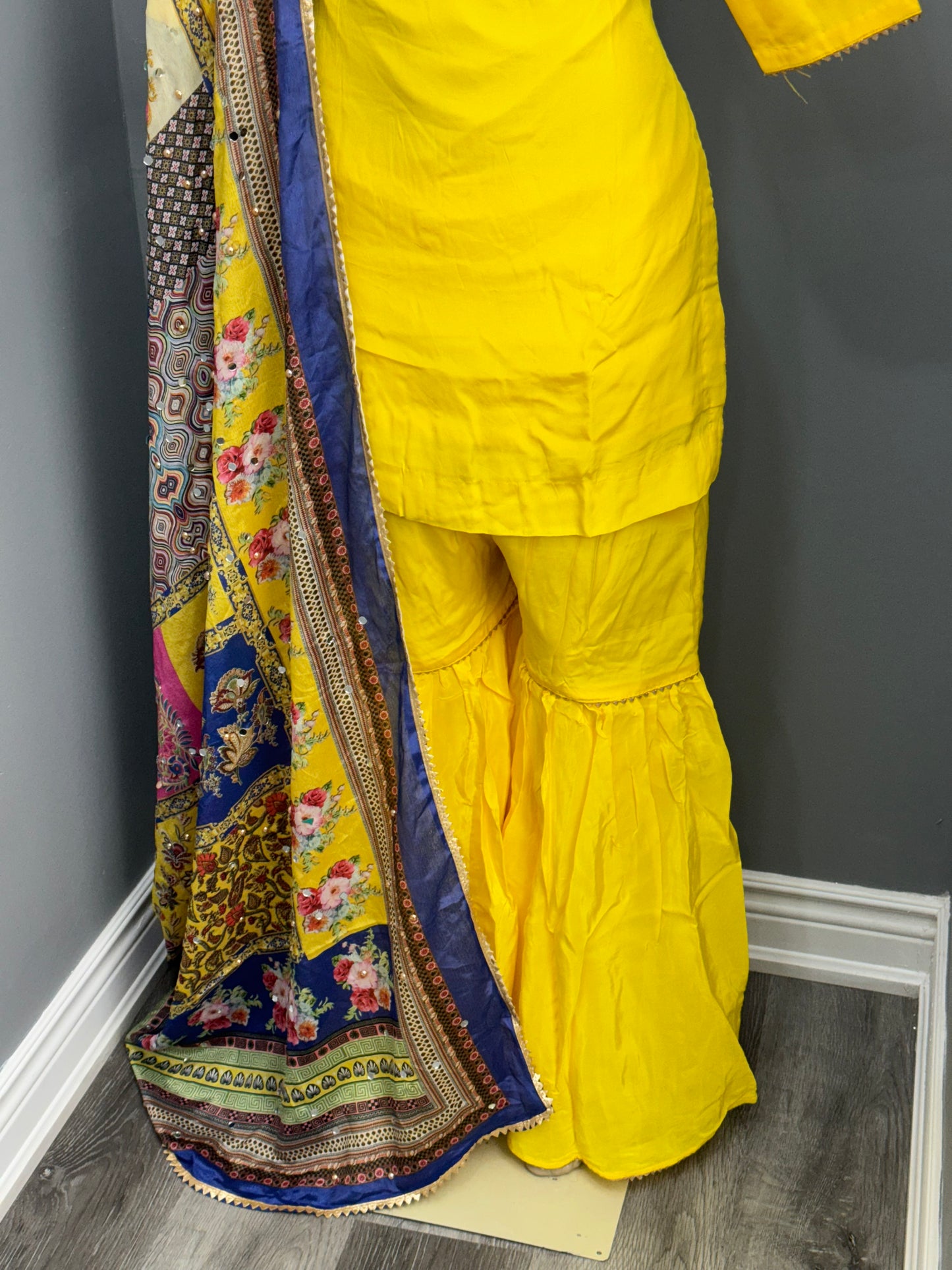 Crepe Plain Gharara Suit