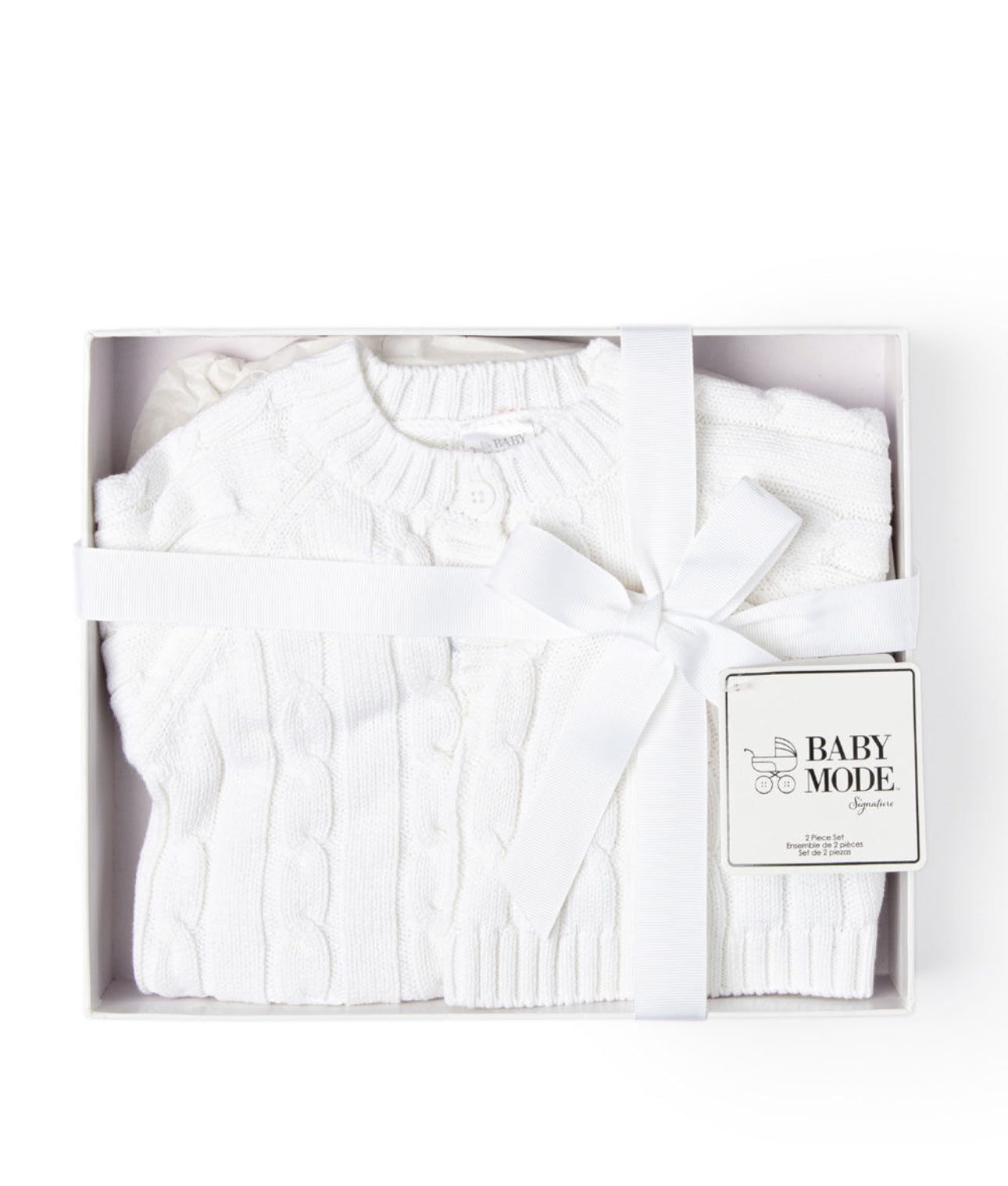 White 2 Piece Knitted Gift Set