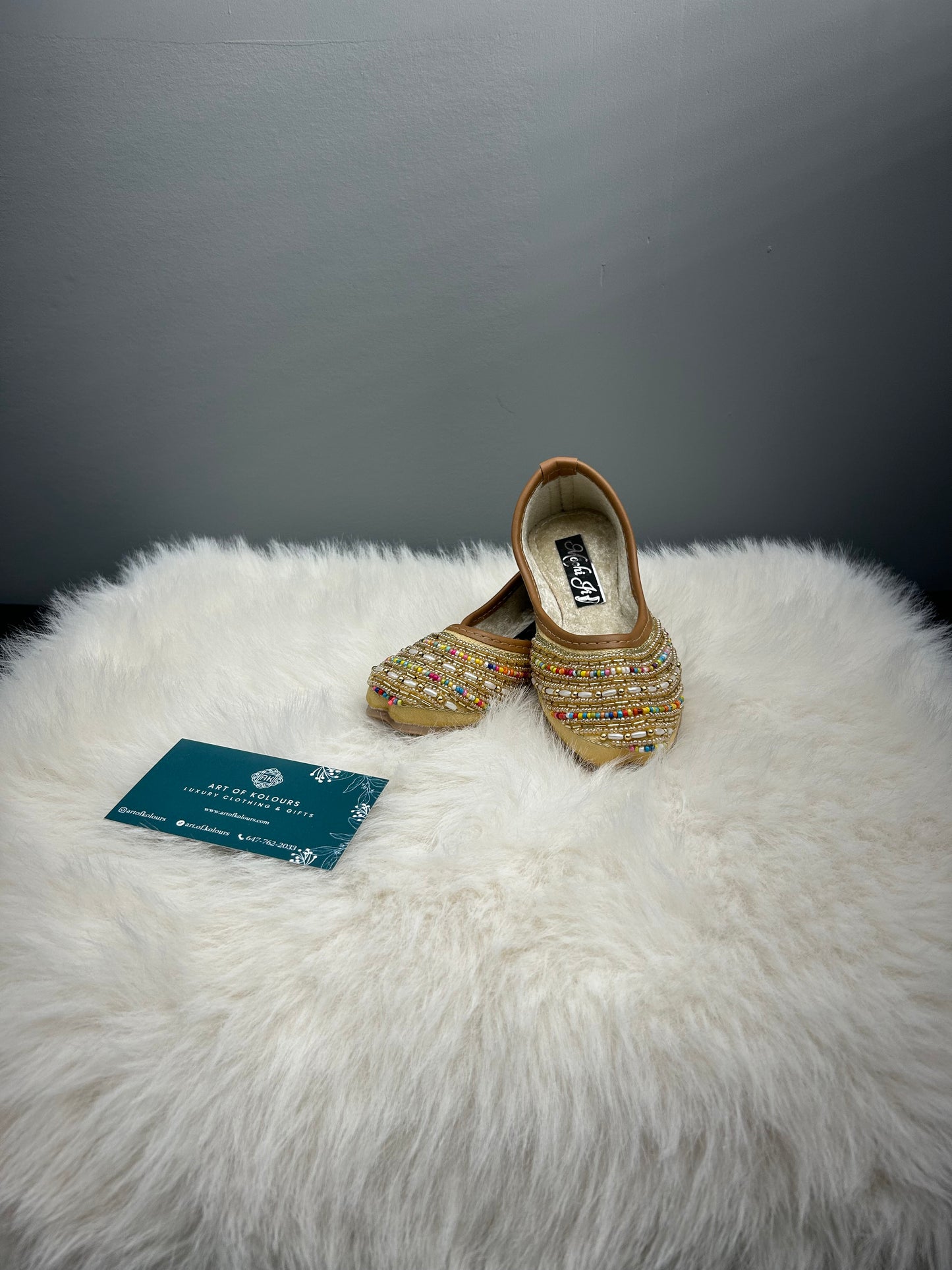 Kids Multicolour Beaded Jutti