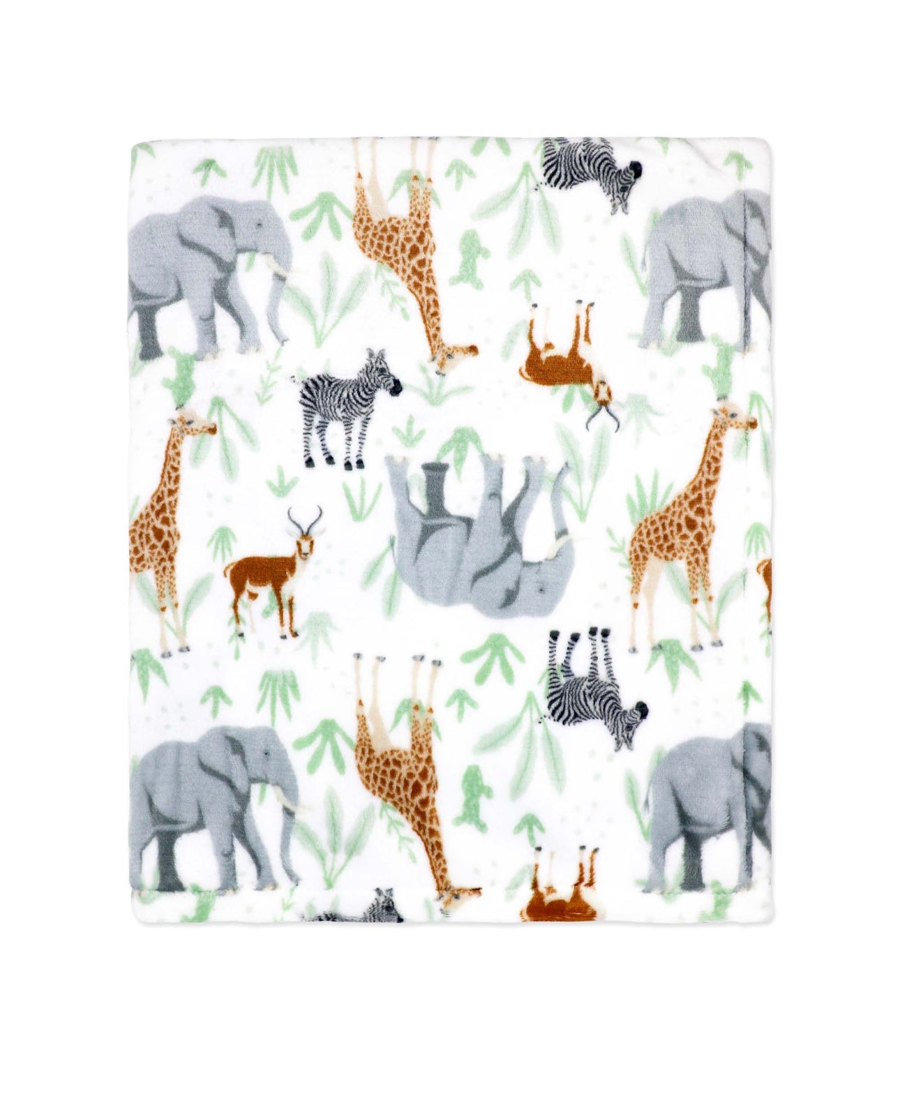 2 Pack Baby Blanket- Green Animal Party