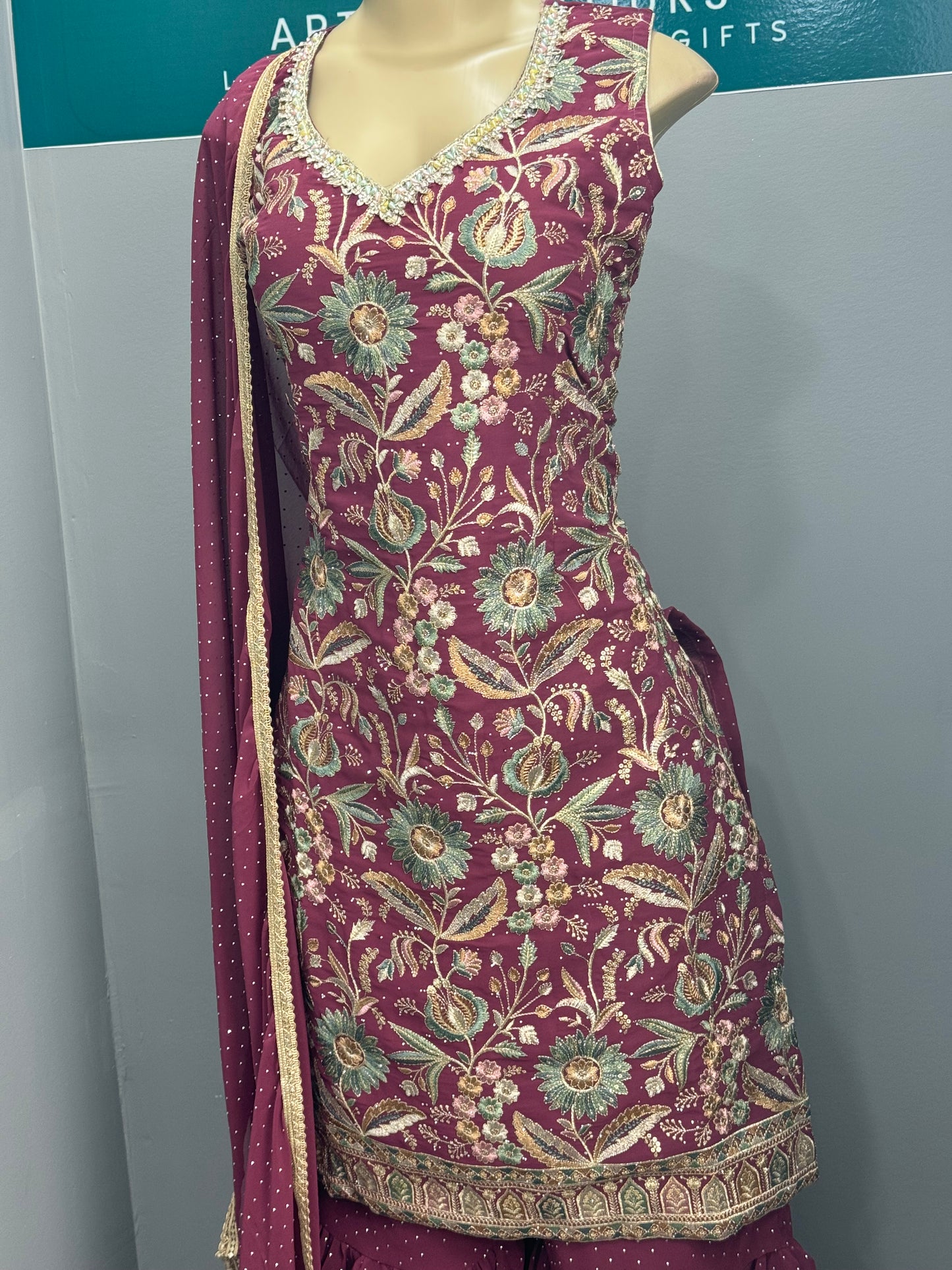 Readymade Gharara Suit- AK6465-12