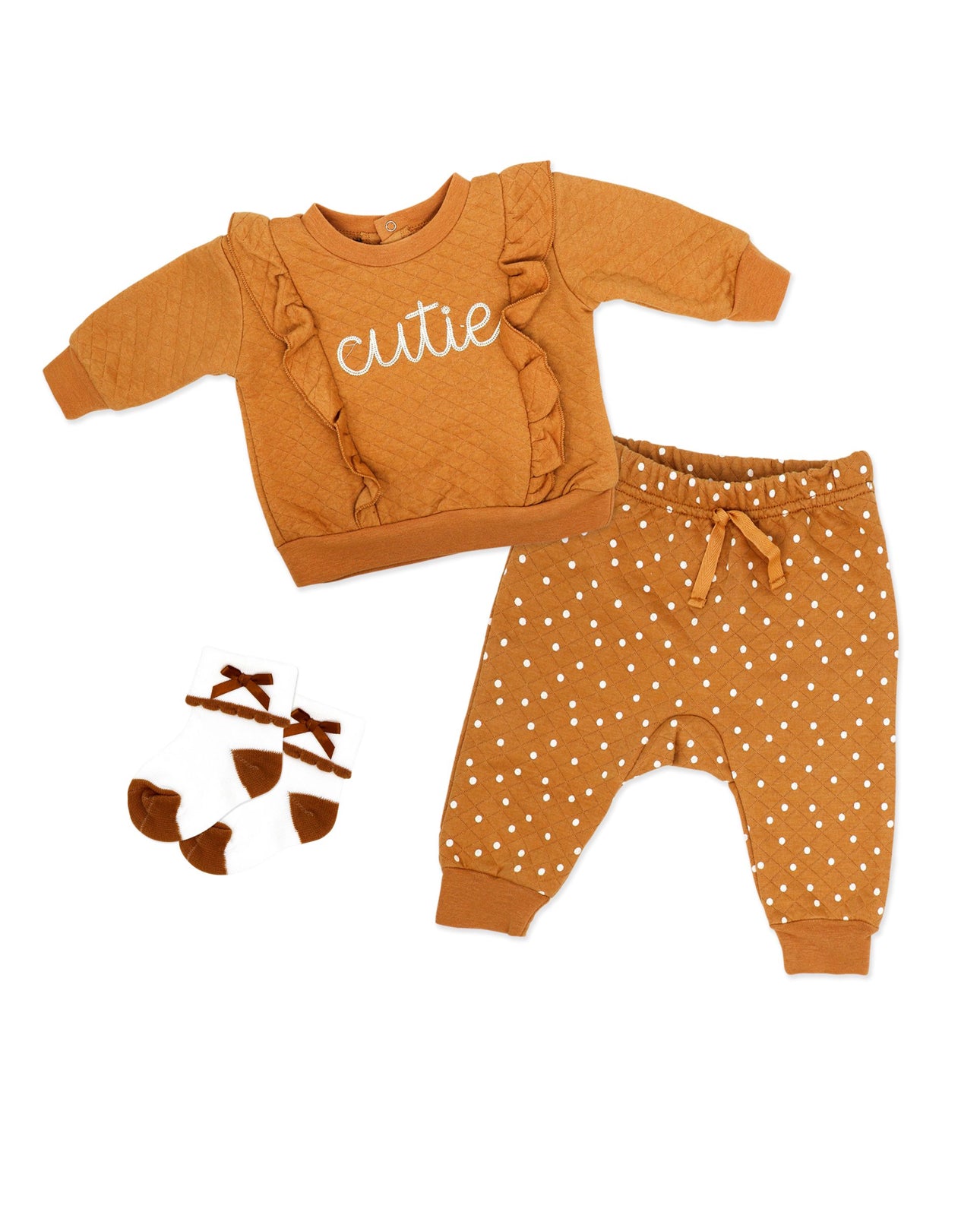 Infant Girls Quilted Jogger Set