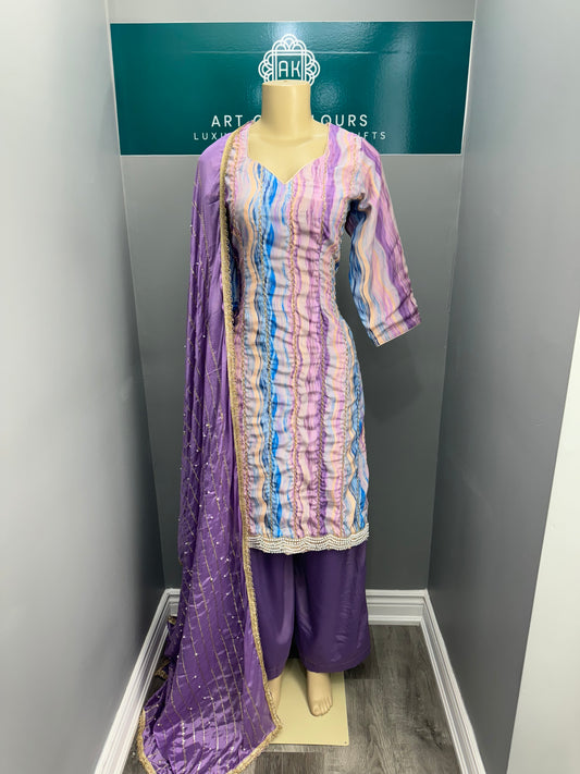 Tie Dye Jandu Printed Sharara Suit