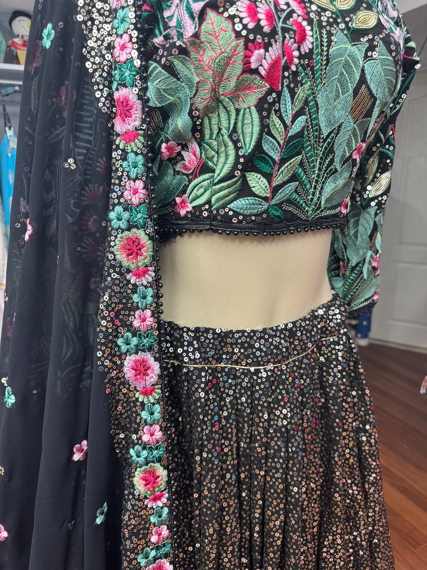 Heavy Floral Thread and Position work Lehenga