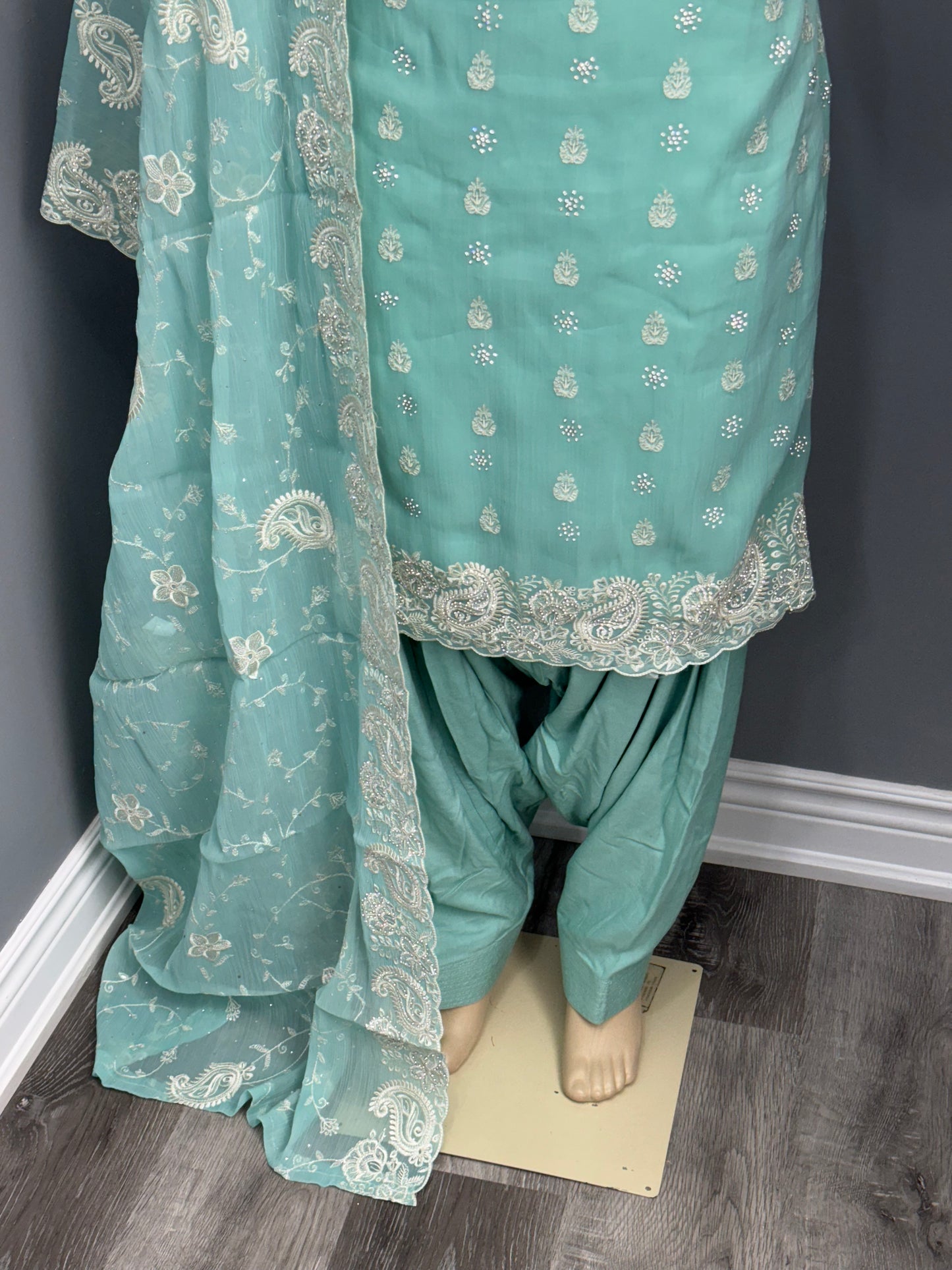 Stone Work Salwar Suit- Teal