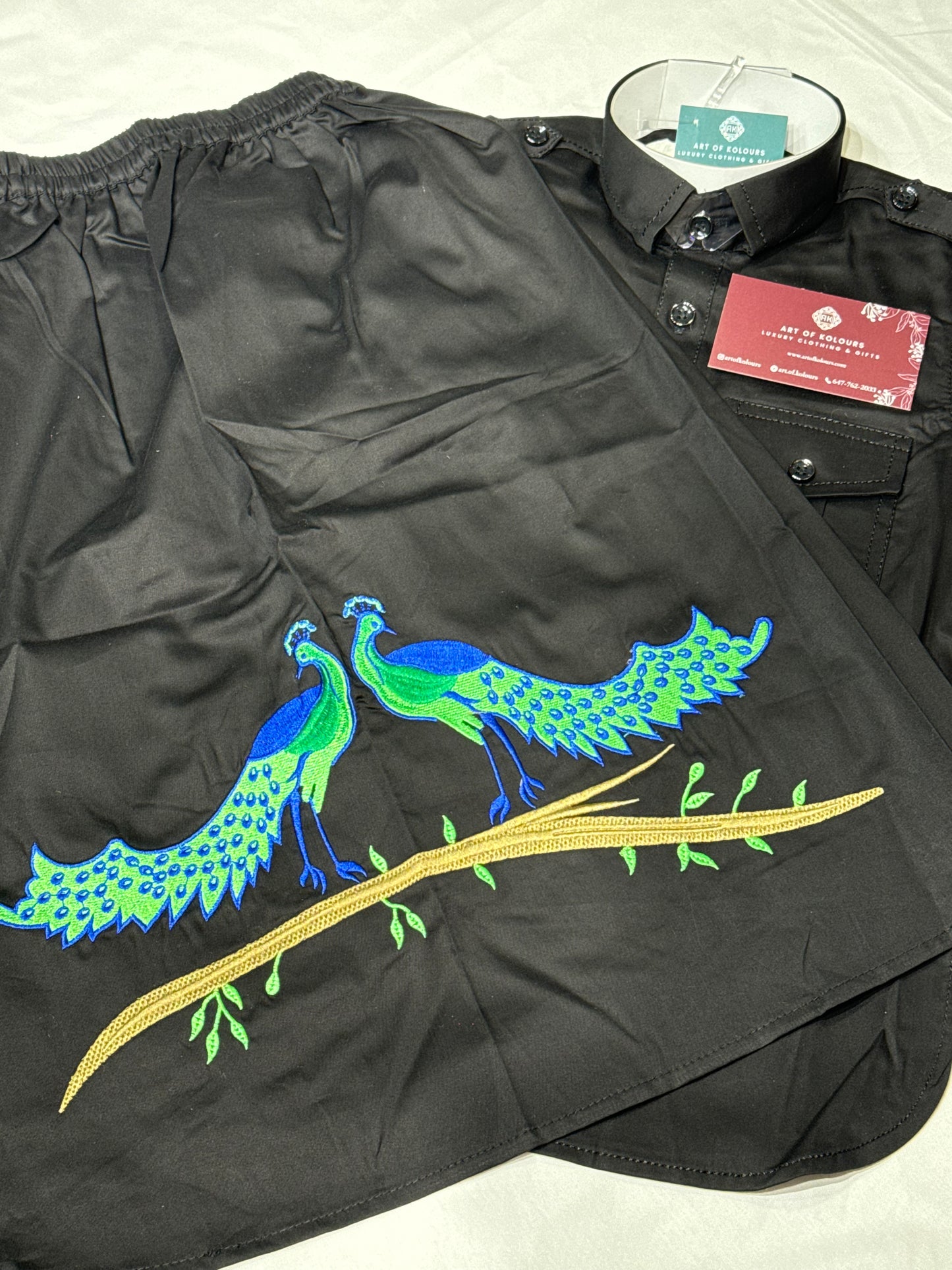 Randy Boys Kurta Chadra- Black