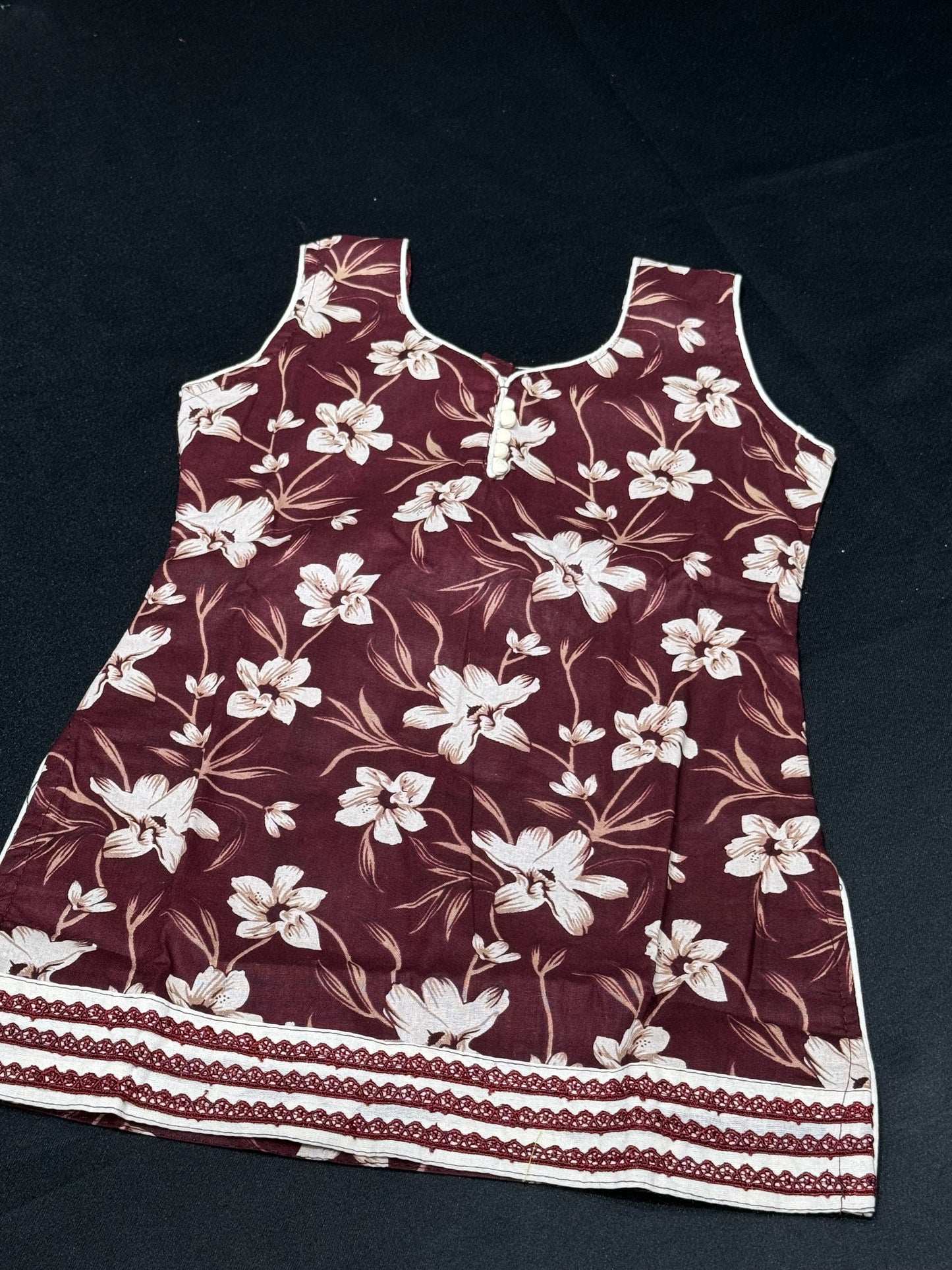 Salena Cotton Babies Plazo Suit- Maroon