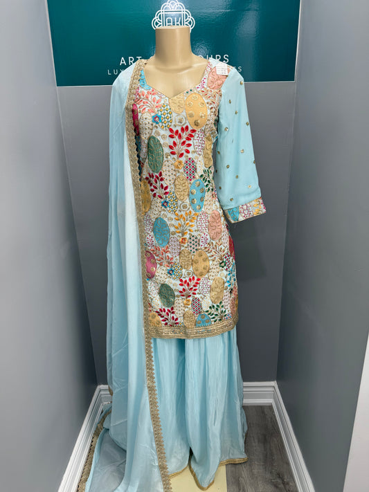 Coding Work Sharara Suit