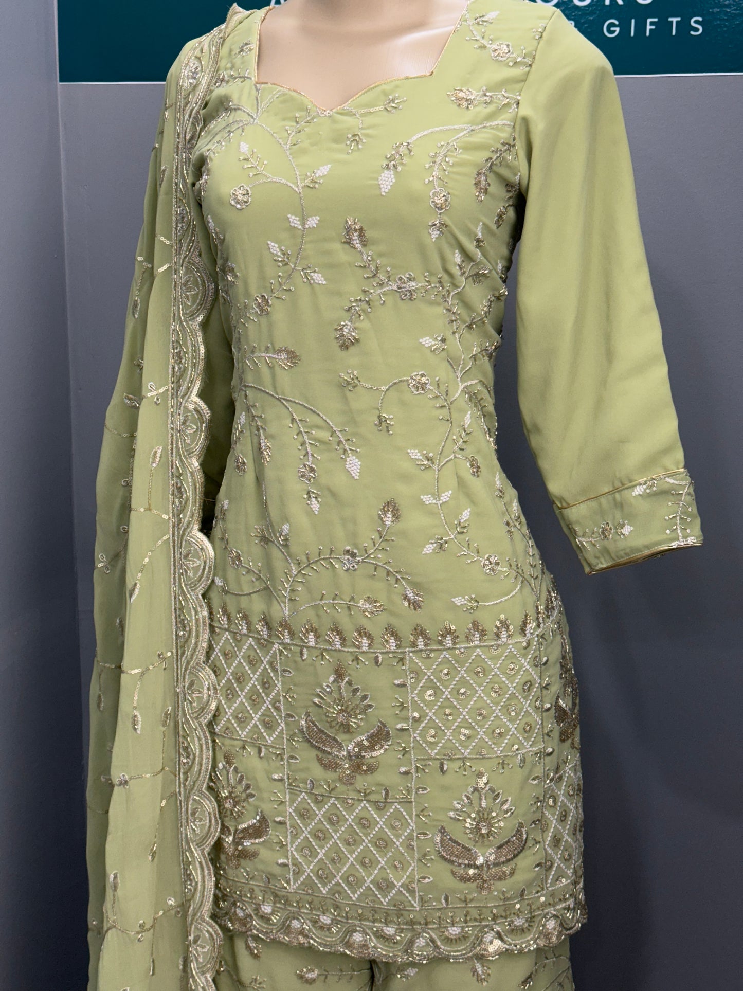Embroidered Gharara Suit- AK8182-1225