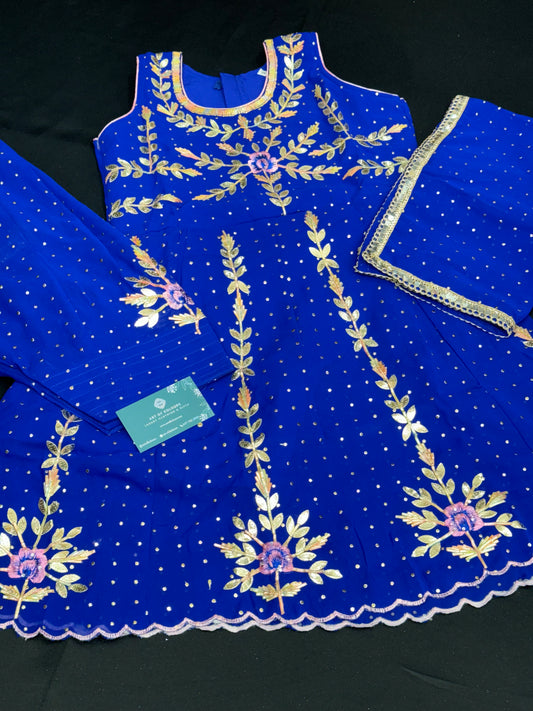 Pavi Kids Frock Salwar Suit- Royal Blue