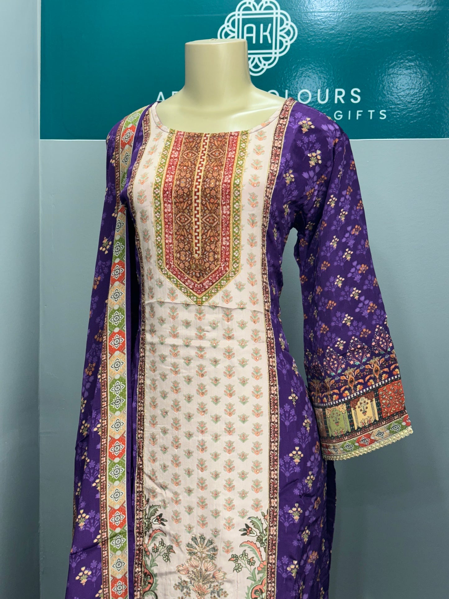 Readymade Crepe Pant Suit- AK2428-30