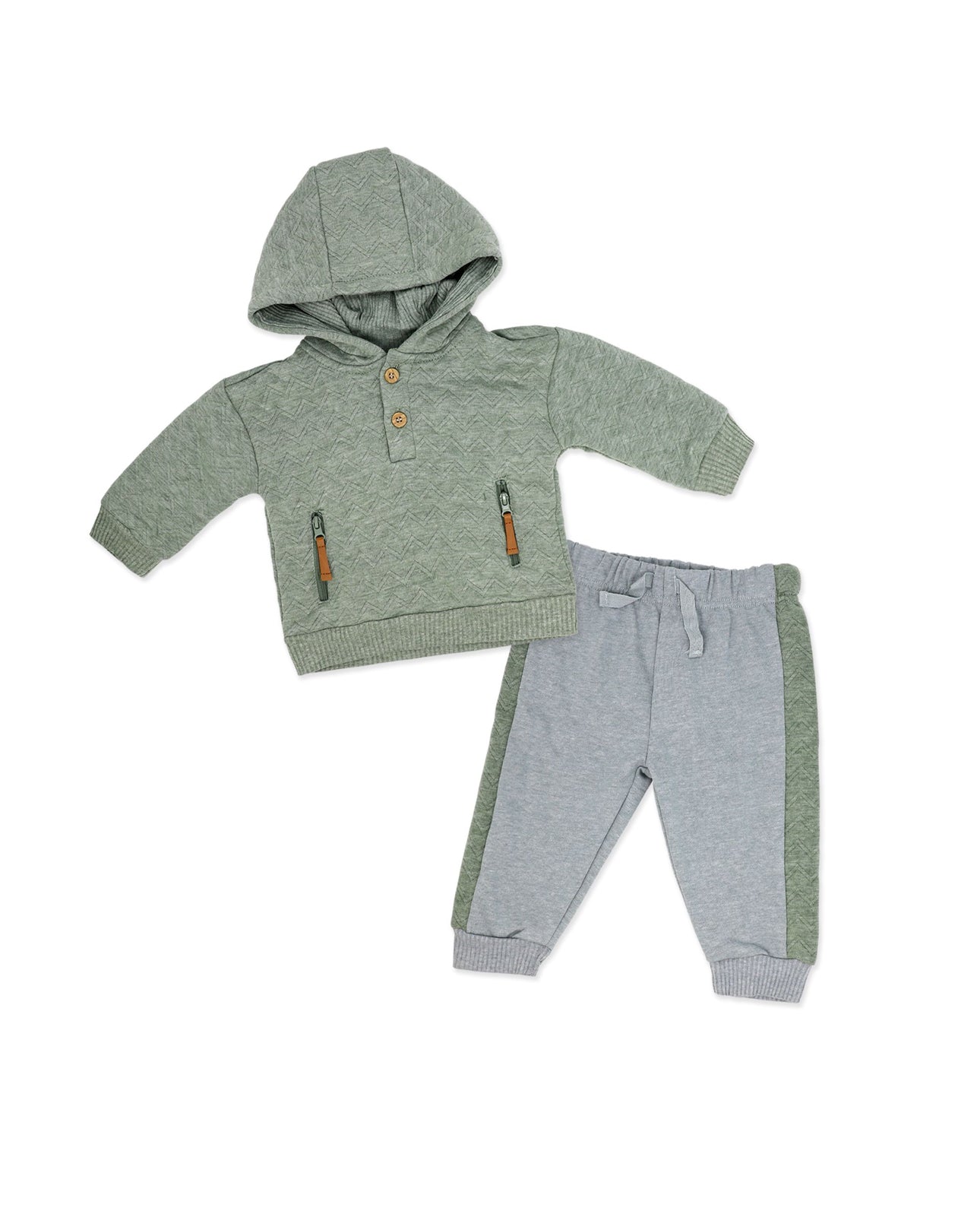 Infant Boys Quilted Hoodie Jogger Set