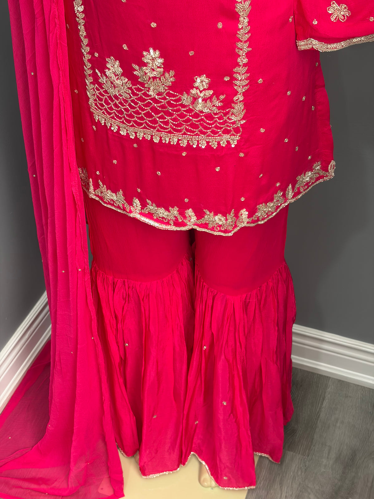 Pure Chinon Handwork Gharara Suit AK6162-0626