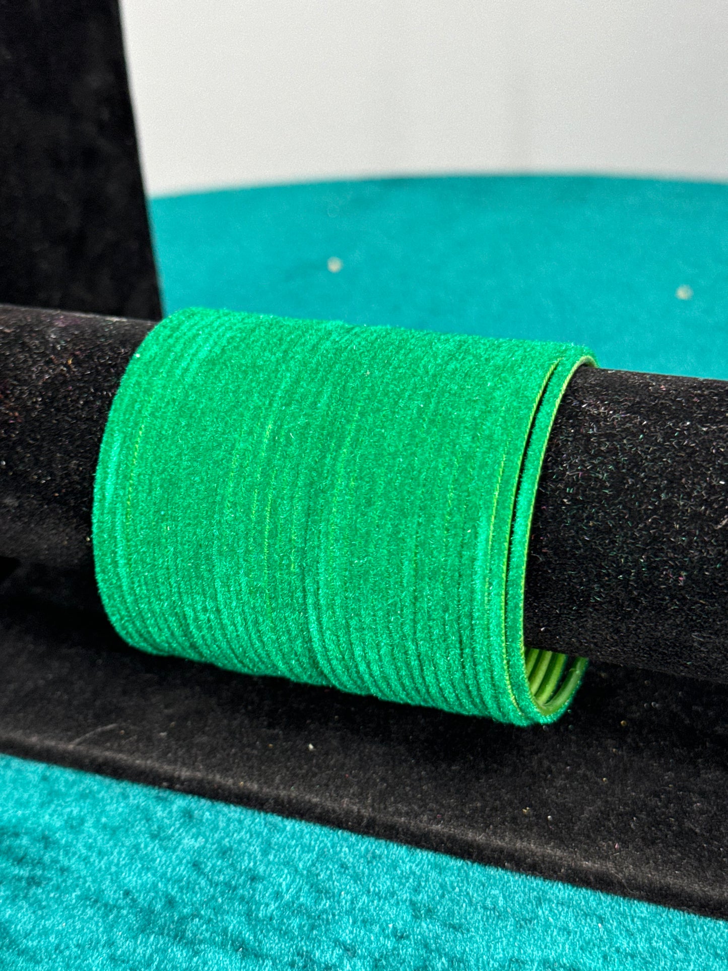 Green Plain Velvet Bangles