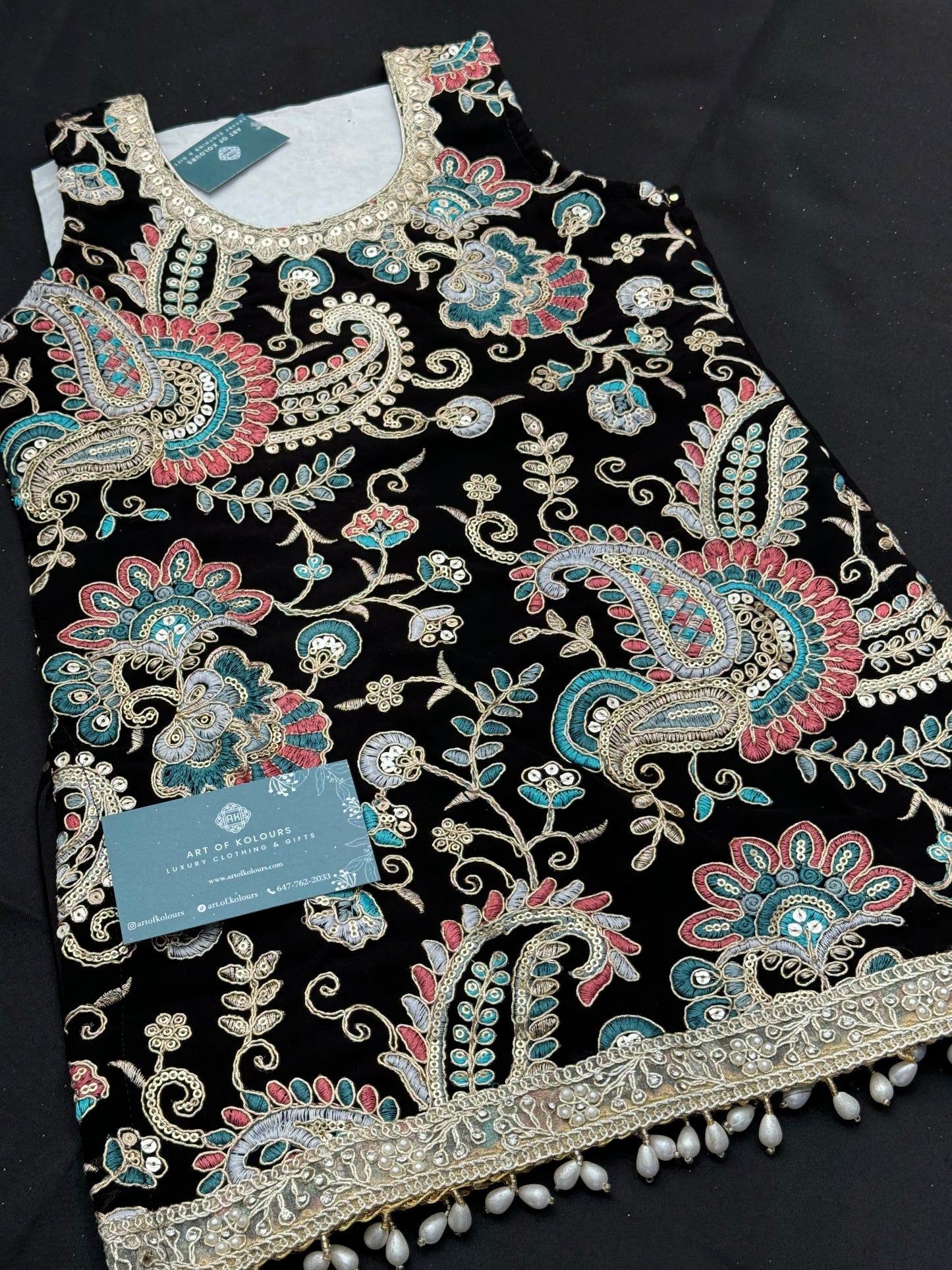 Naaz Kids Gharara Suit- Black