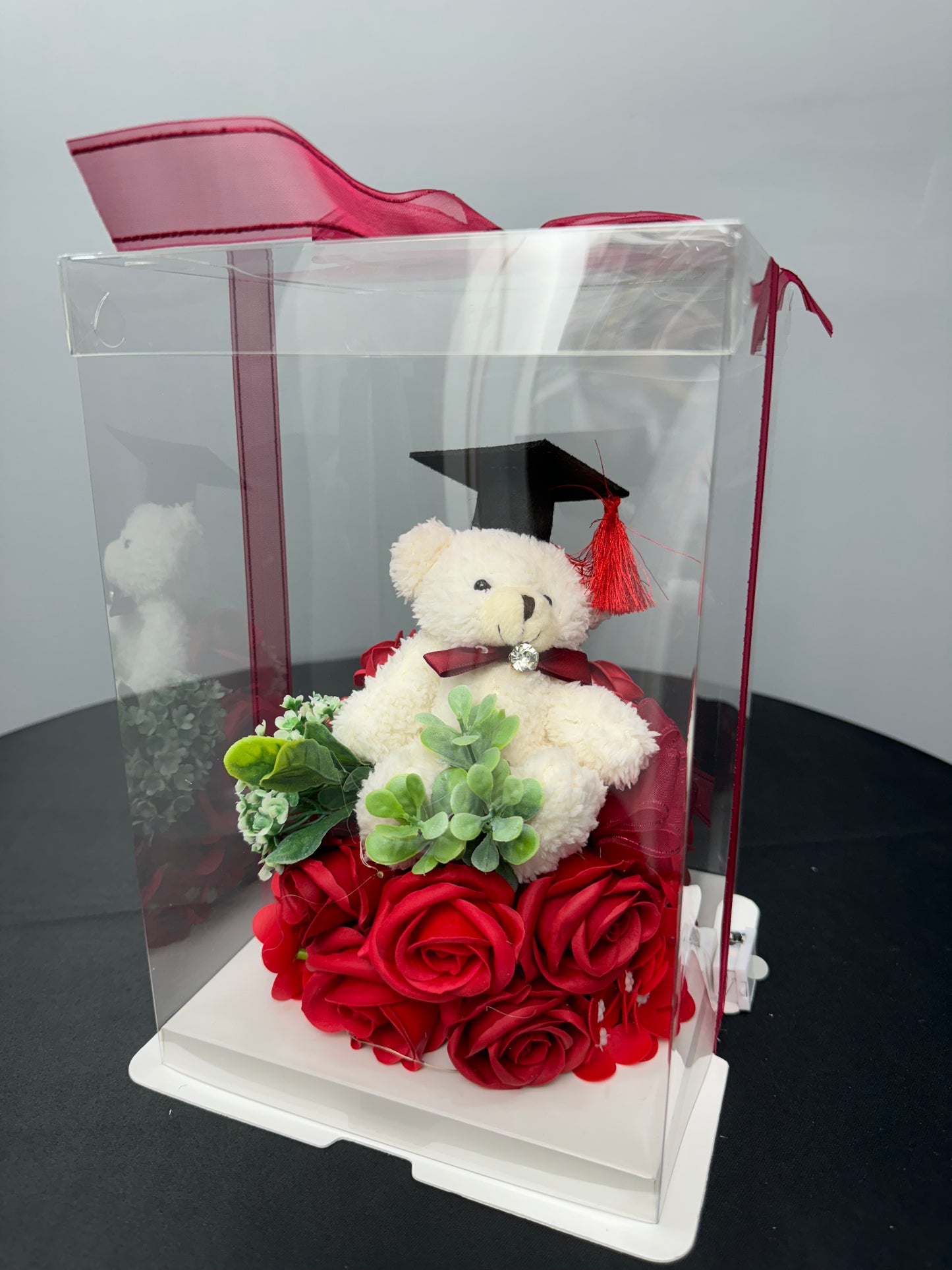 Flower Bed Grad Bear Gift White