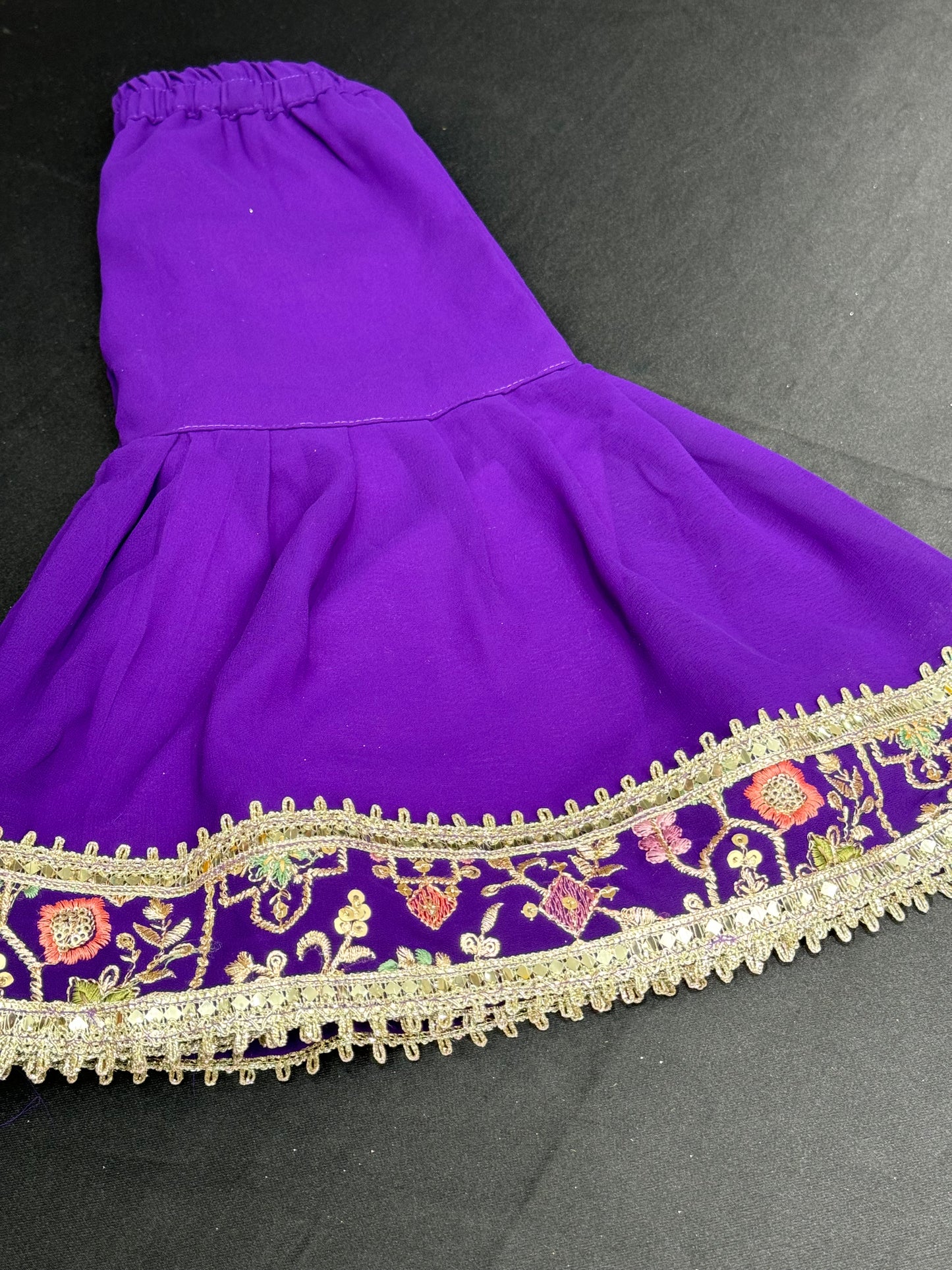 Navreet Kids Gharara Suit- Purple