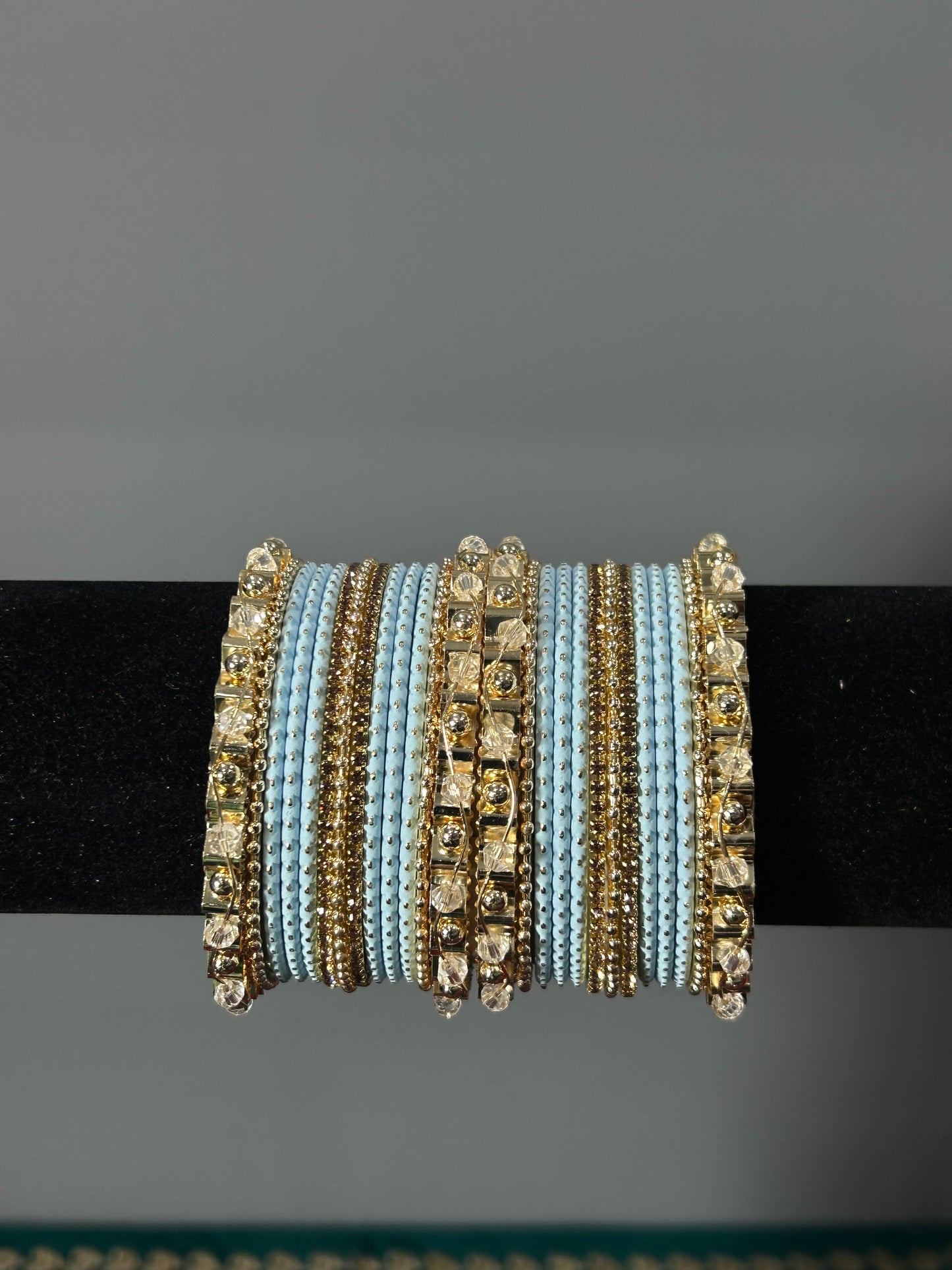 Baby Blue Golden Grace Bangles