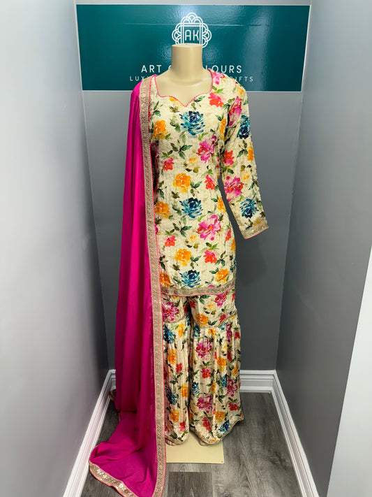 White Jasmine Gulzar Gharara Suit