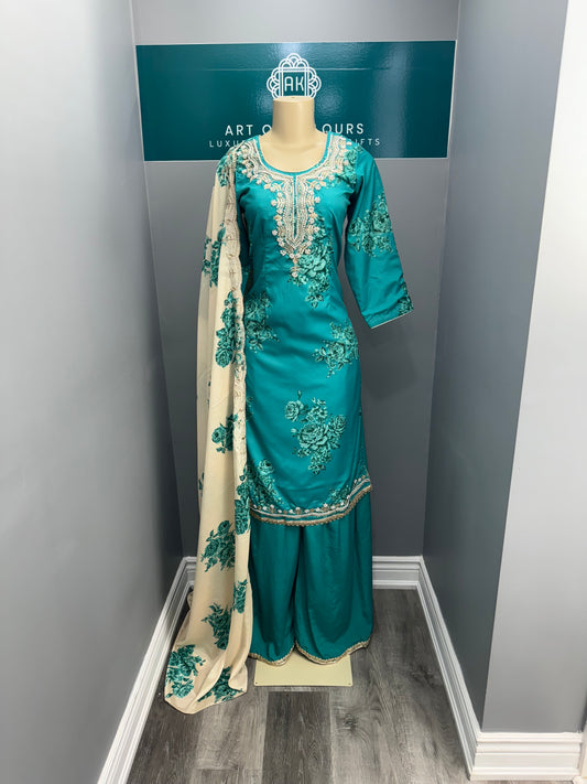 Jandu Printed Sharara Suit
