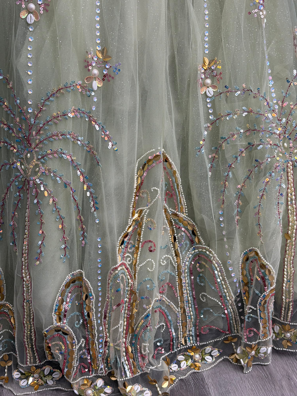 Embellished Light Green Lehenga-AK3941-0726