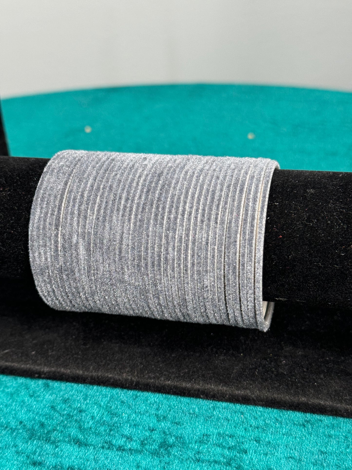 Grey Plain Velvet Bangles