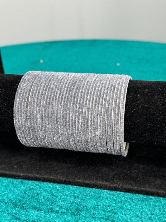 Grey Plain Velvet Bangles