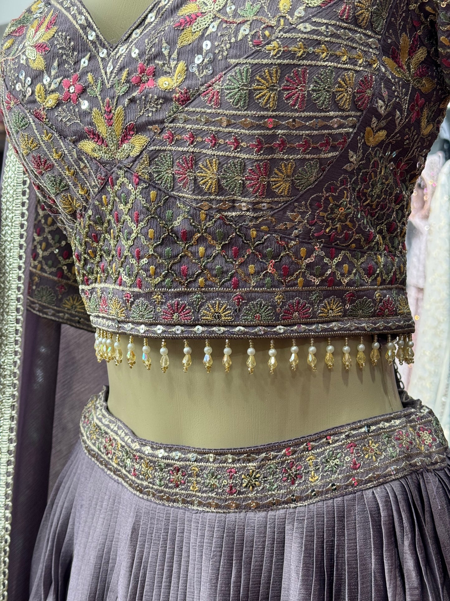 Thread and Sequence Work Lehenga
