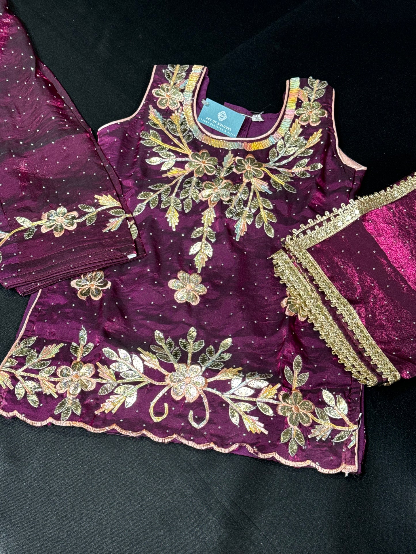 Pavi Kids Salwar Suit- Fendy Purple