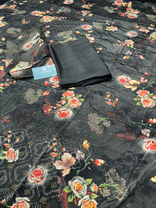 Chill Mill Tara Black Unstitched Suit