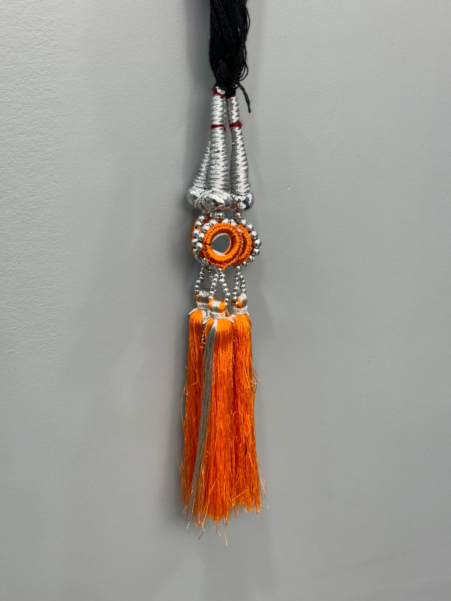 Small Silver and Orange Mirror Prandi