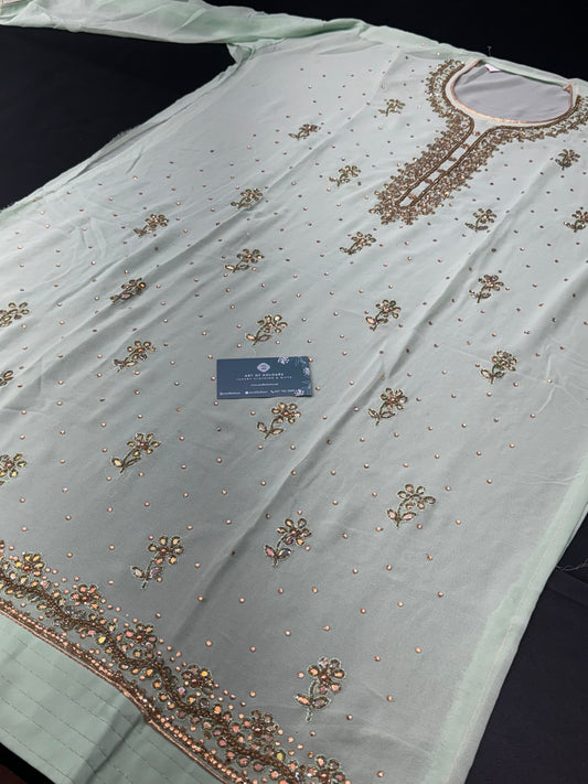 Narm Rang Kalakari Green Semi-Stitched Suit