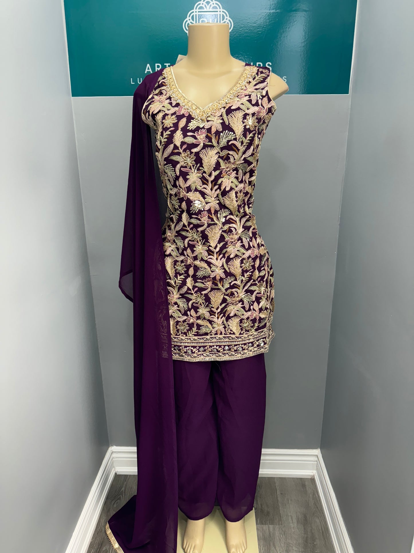 Readymade Sharara Suit- AK7073-14