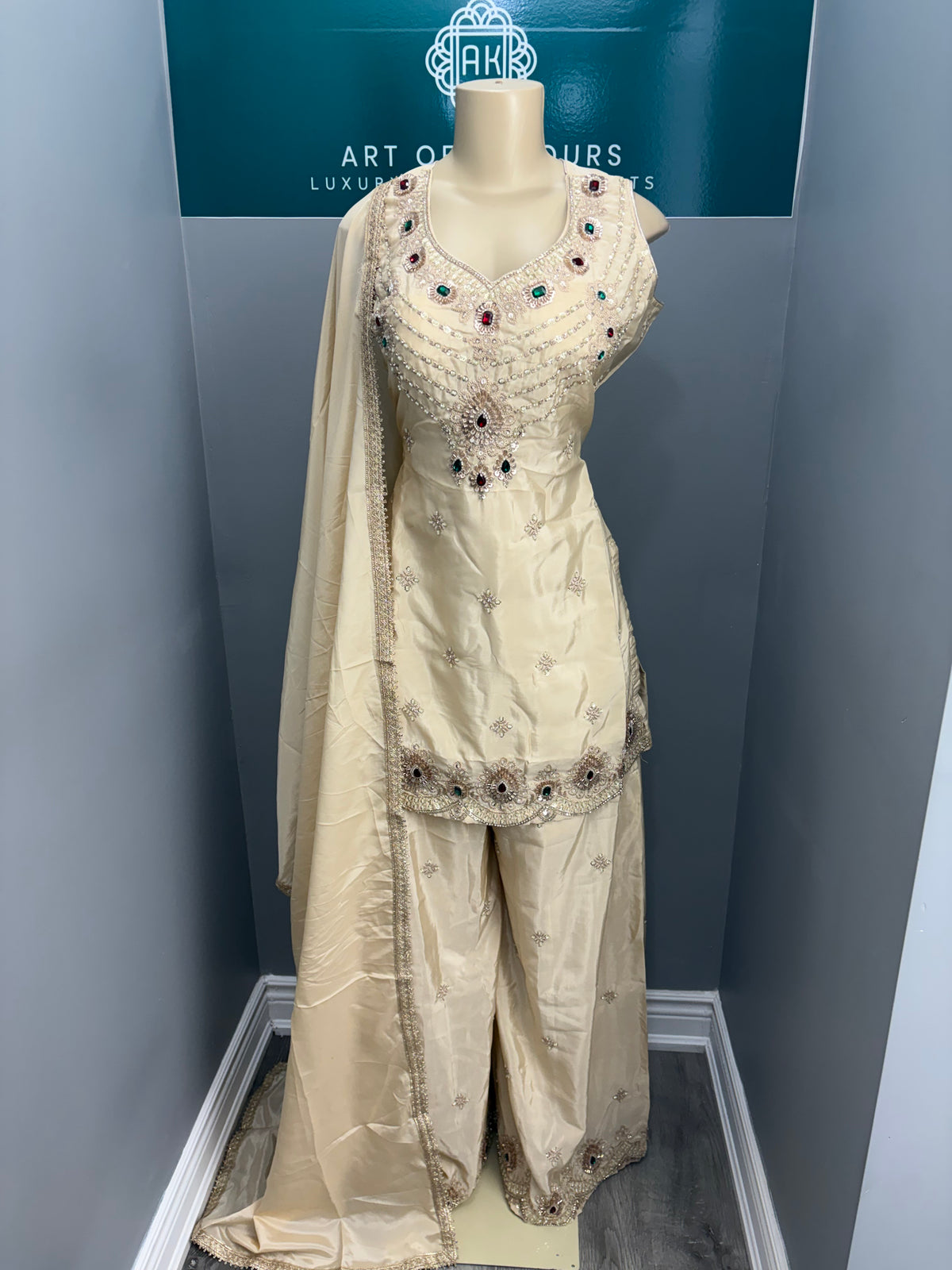 Readymade Crepe Sharara Suit- AK5758-0526