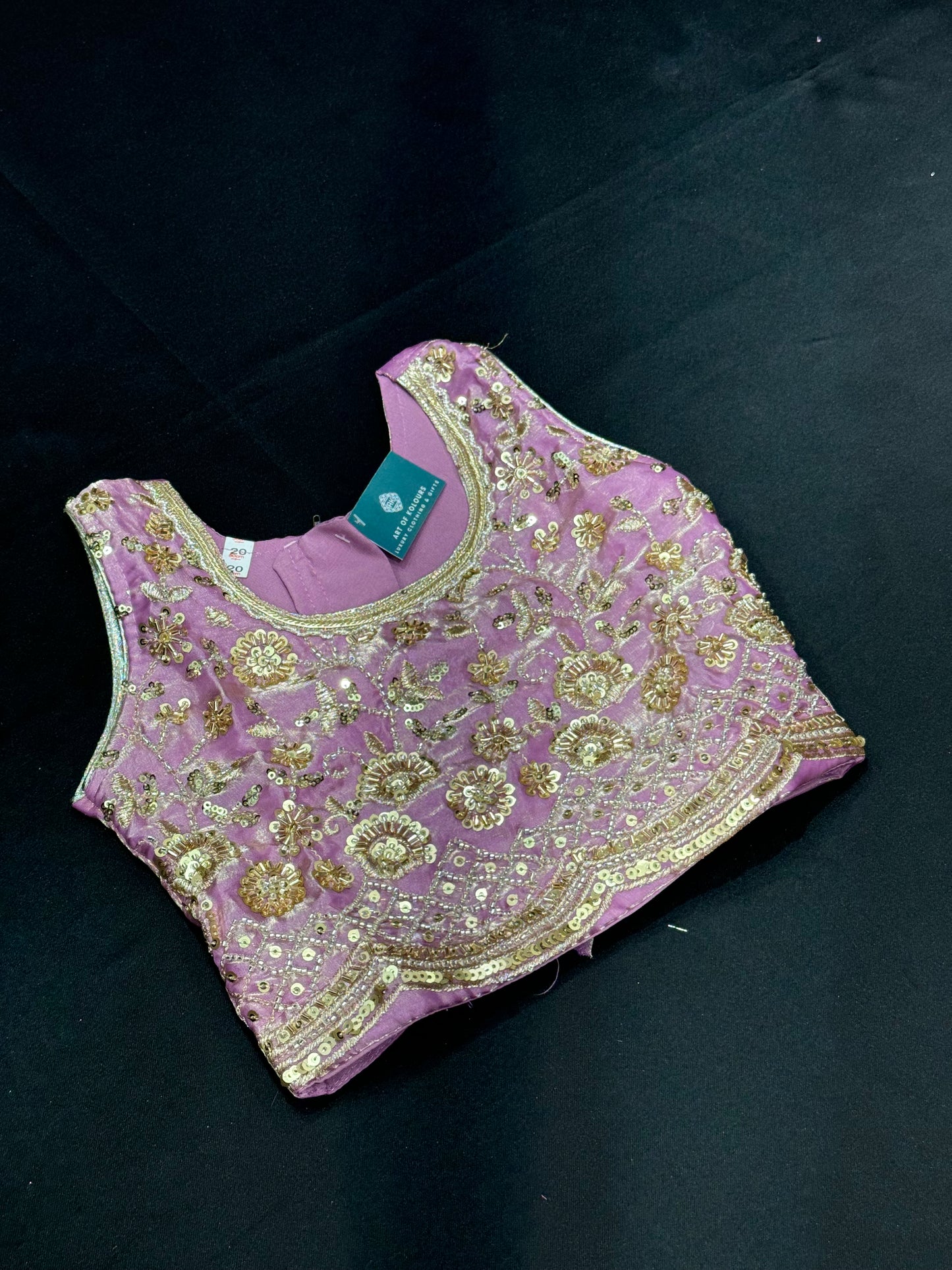 Kiran Kids Fendi Beadwork Lehenga-Lavender