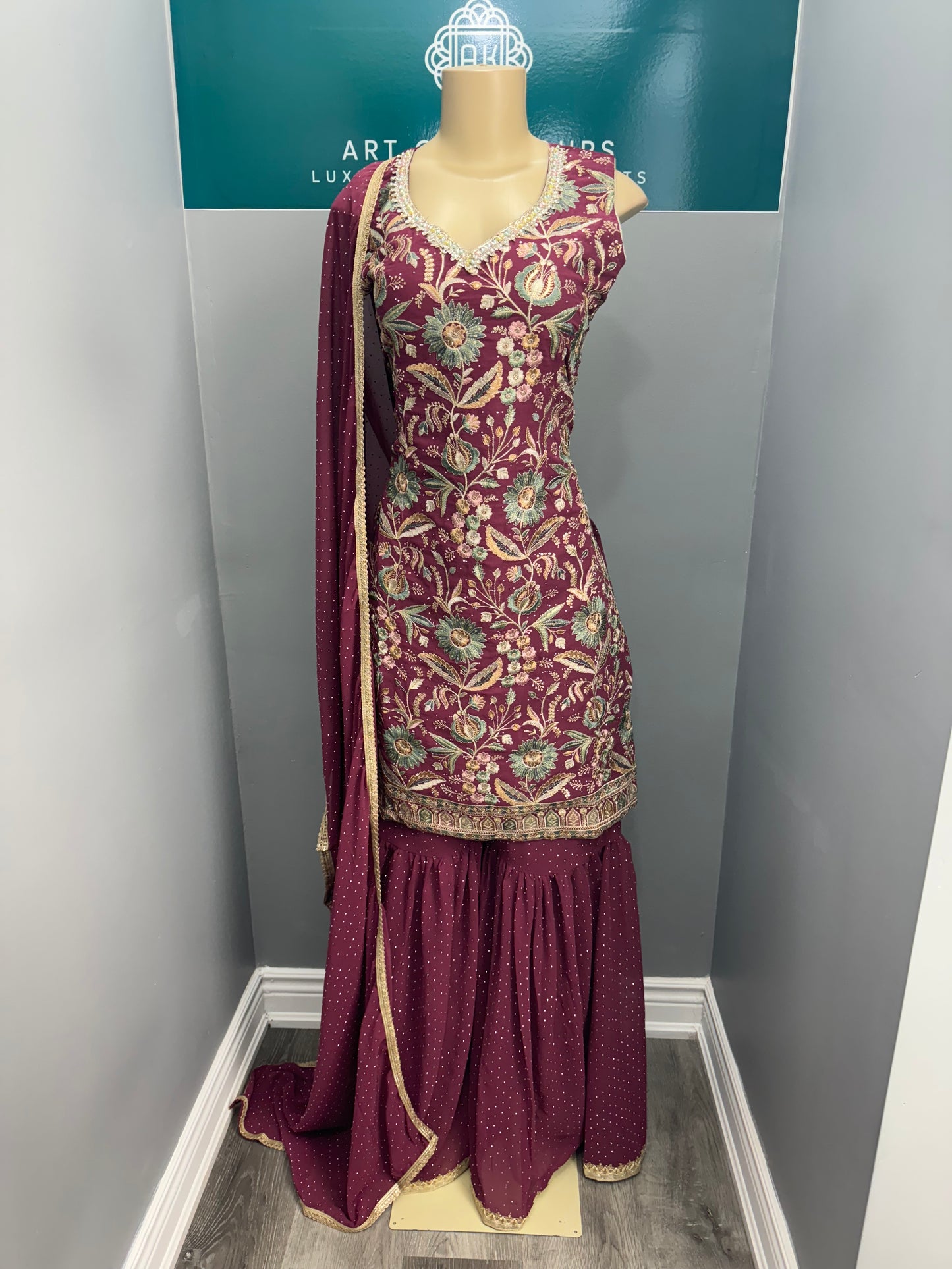 Readymade Gharara Suit- AK6465-12