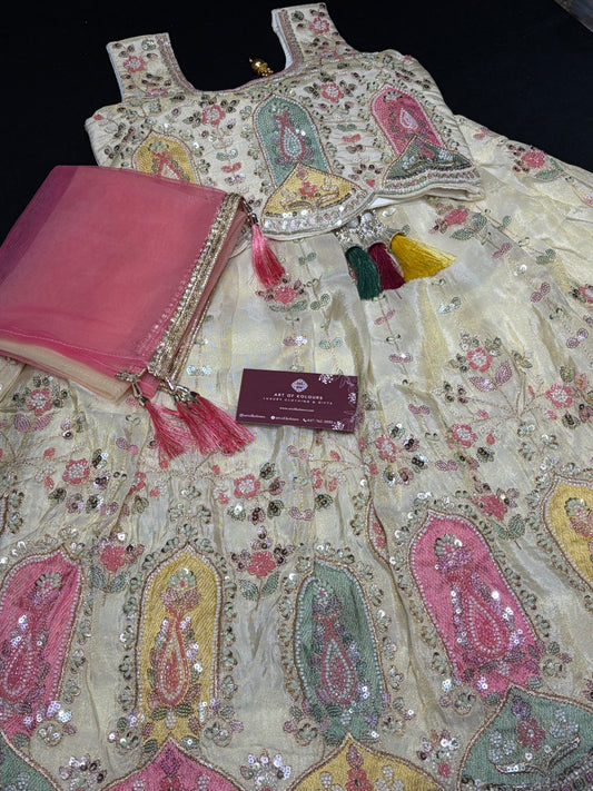 Pastel Paisley Kid’s Lehenga